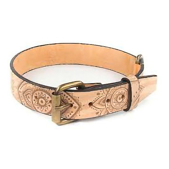 Artleather collar Nobuk flores chakras gatos