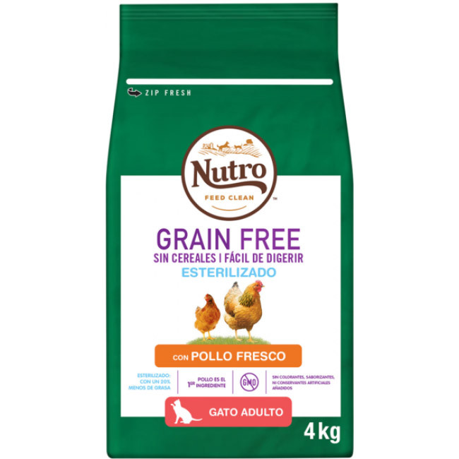 Nutro grain free gato esterilizado pollo 4 kg