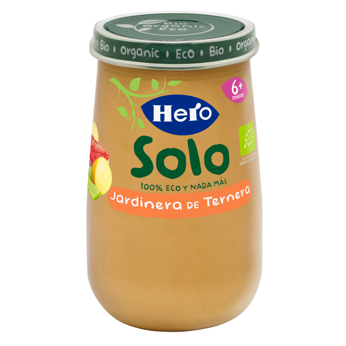 Hero Baby Solo ecológico jardinera de ternera 190g